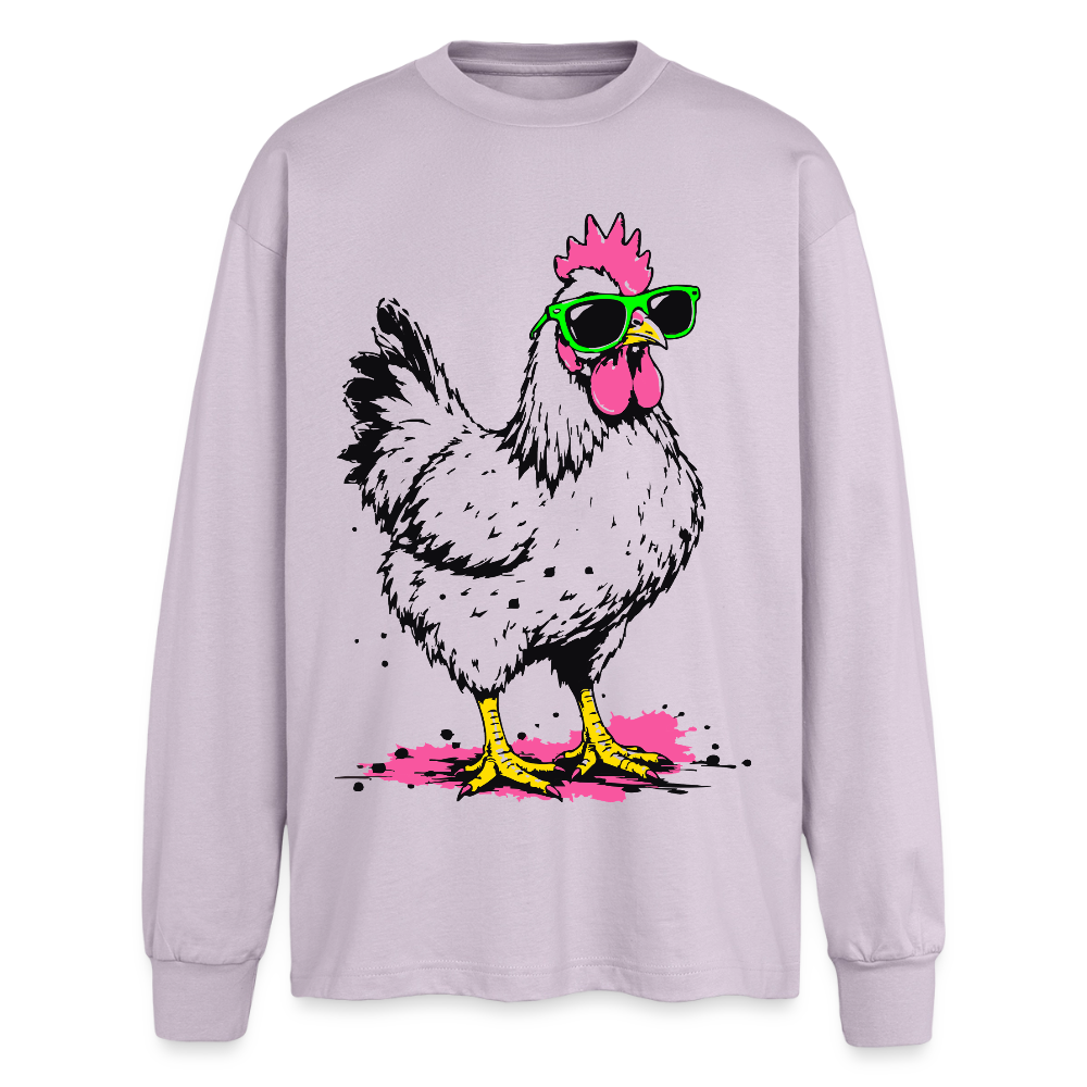 street Chicken Design – Oversized Langarmshirt - verblasstes Lila
