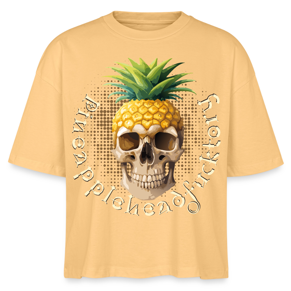 Pineapple Skull Design - Frauen Boxy Bio-T-Shirt - Mispel