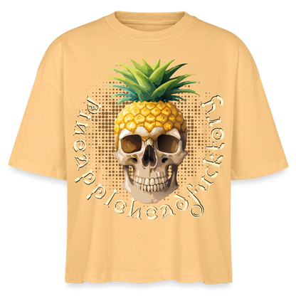 Pineapple Skull Design - Frauen Boxy Bio-T-Shirt - Mispel