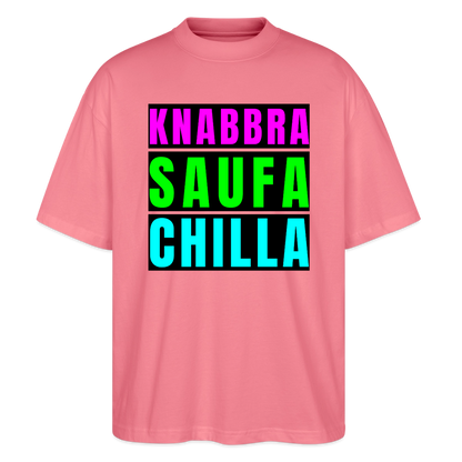 Knabbra Saufa Chilla Design – Oversized Unisex Bio T-Shirt - Pink 