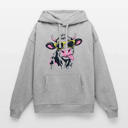 Street Cow Design – Oversized Unisex Hoodie - Grau meliert