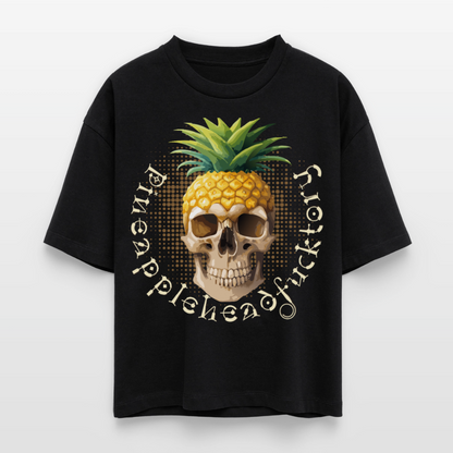 Pineapple Skull Design - Frauen Boxy Bio-T-Shirt - Schwarz