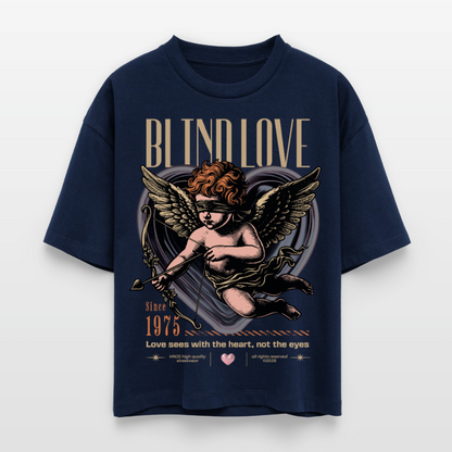 Blind Love Design – Frauen Boxy Bio-T-Shirt - Navy