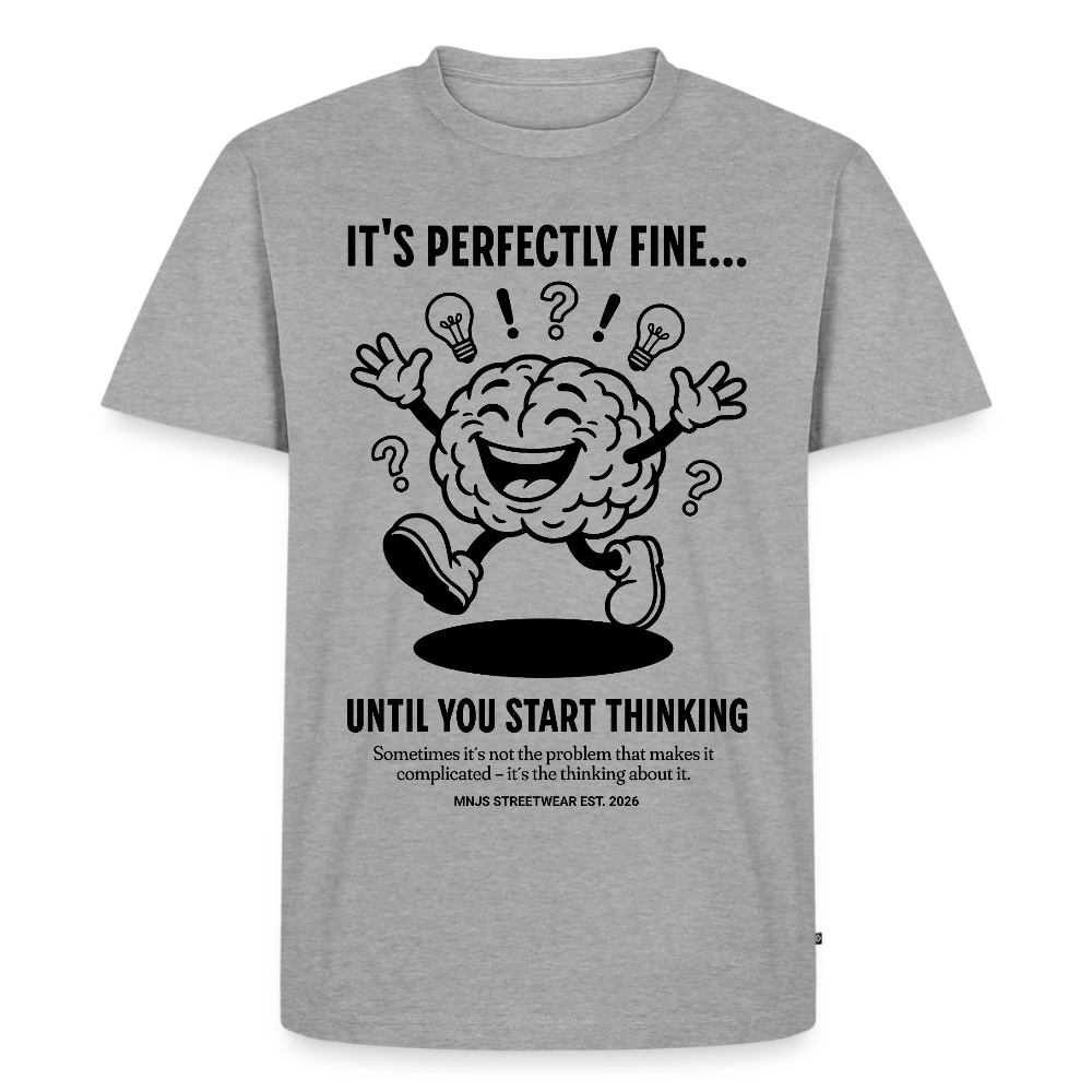 Brain Design – Männer Premium T-Shirt - Grau meliert