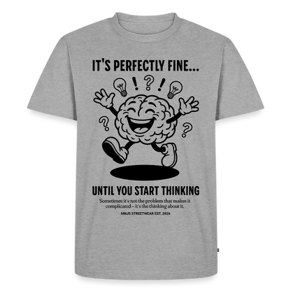Brain Design – Männer Premium T-Shirt - Grau meliert