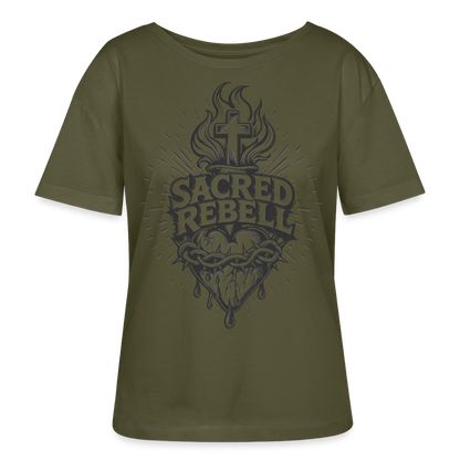Sacred Rebell Design – Rundhals Frauen Bio-T-Shirt - Khaki
