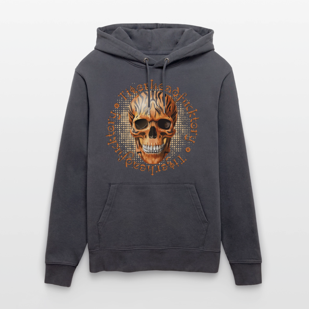 Tiger skull Design – Unisex Bio-Hoodie - Indigoblau