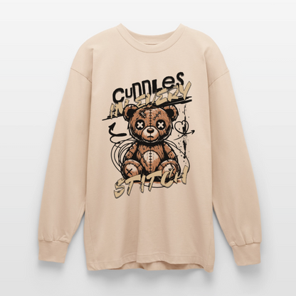 Bear Design – Oversized Langarmshirt - Sand