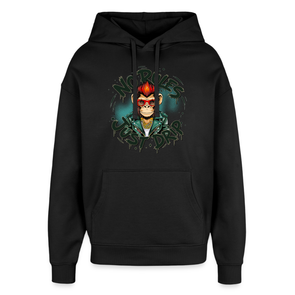 Monkey No Rules Design – Oversized Unisex Hoodie - Schwarz