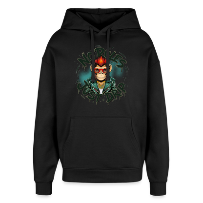 Monkey No Rules Design – Oversized Unisex Hoodie - Schwarz