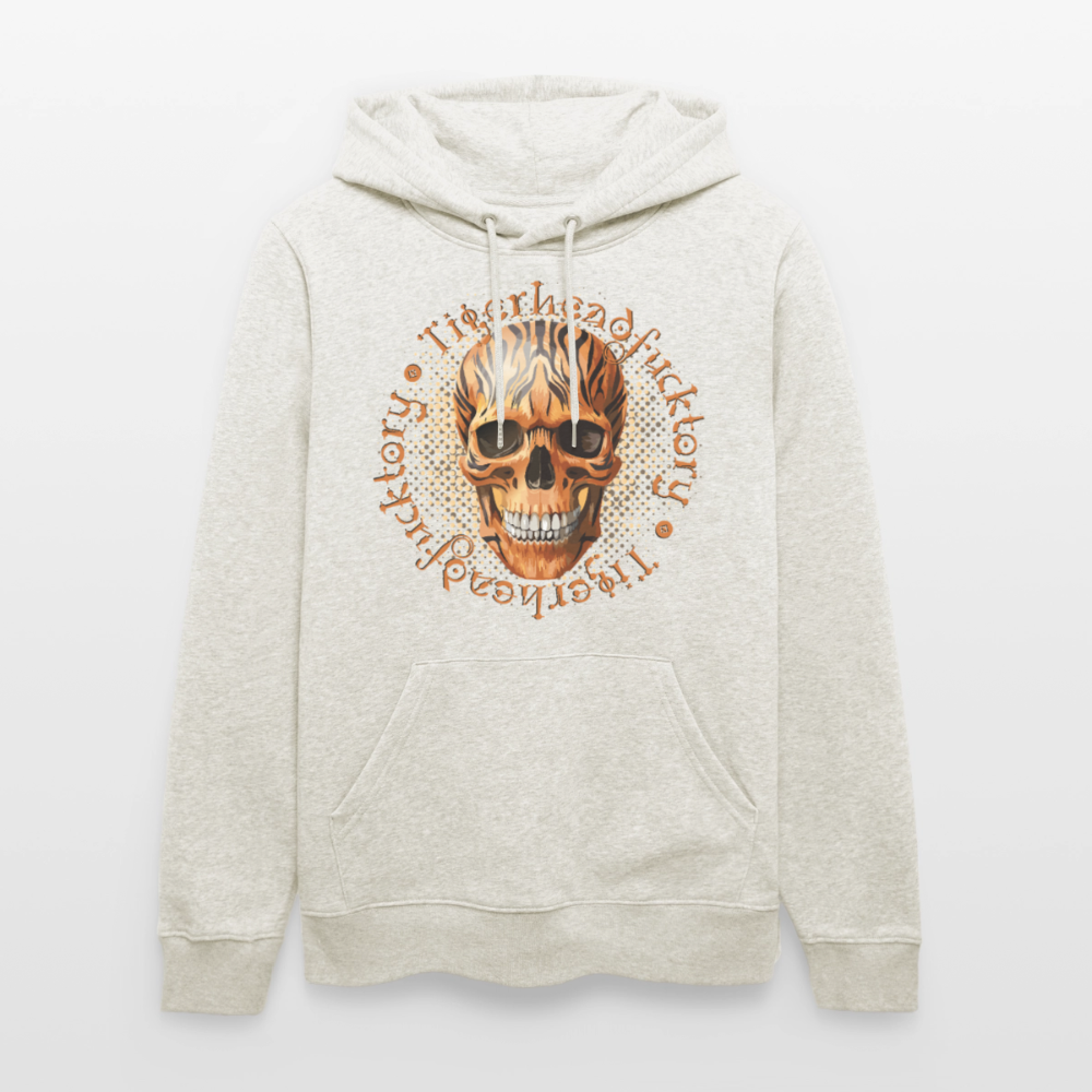 Tiger skull Design – Unisex Bio-Hoodie - Beige meliert