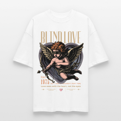 Blind Love Design – Oversized Unisex Bio T-Shirt - Weiß