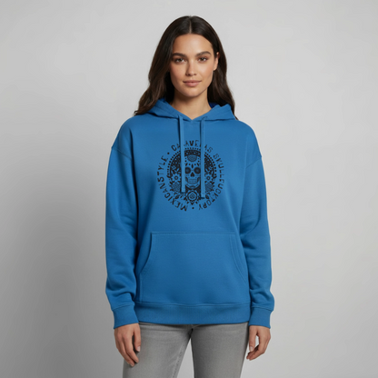 Sugar Skull Black Design - Oversized Unisex Hoodie - Achtsames Blau