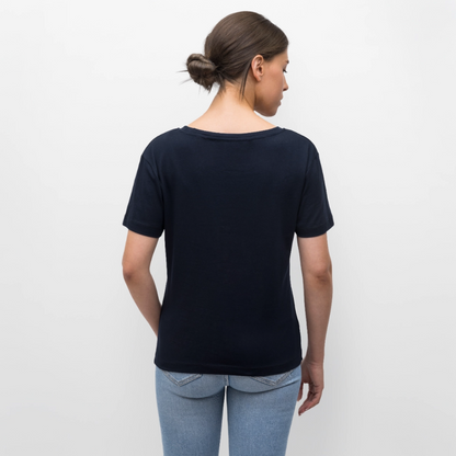 Tiger Skull Design – Rundhals Frauen Bio-T-Shirt - Navy