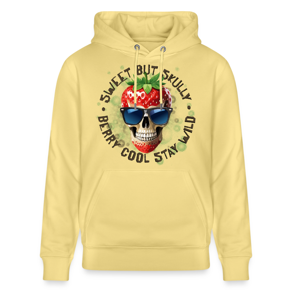 Strawberry Skull Design – Unisex Bio-Hoodie - Gelb Viva 