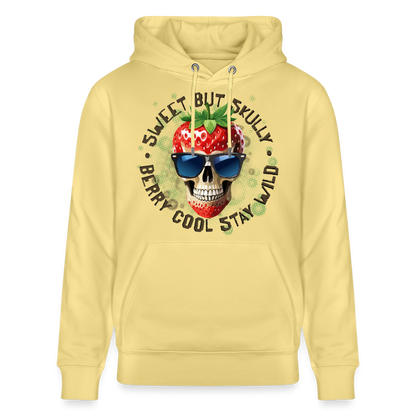 Strawberry Skull Design – Unisex Bio-Hoodie - Gelb Viva 