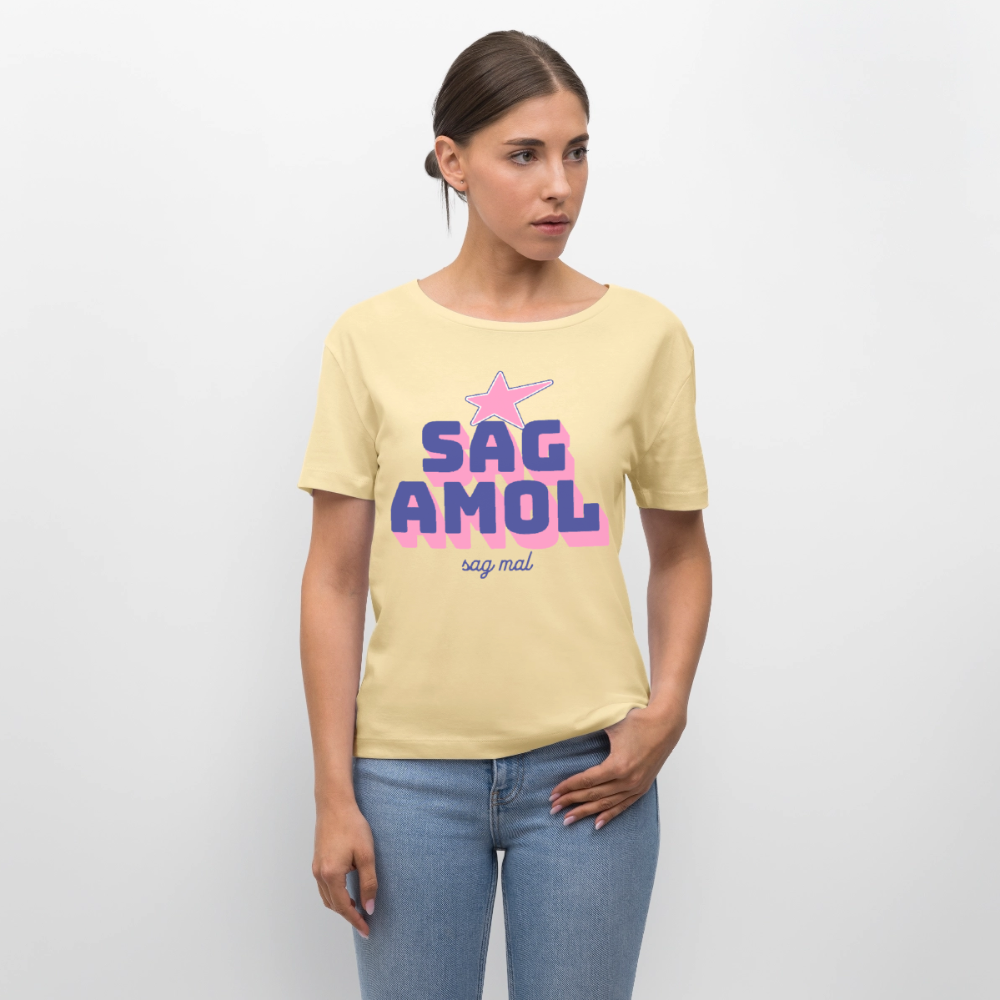 Sagamol Design – Rundhals Frauen Bio-T-Shirt - Creme