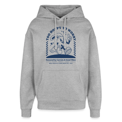 Too Hoppy Too Worry Design – Oversized Unisex Hoodie - Grau meliert
