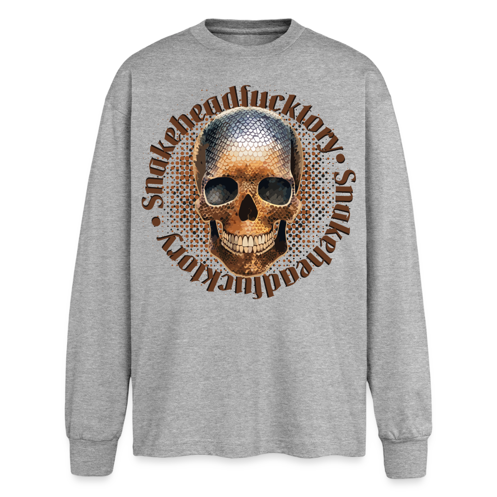Snake Skull Design – Oversized Langarmshirt - Grau meliert