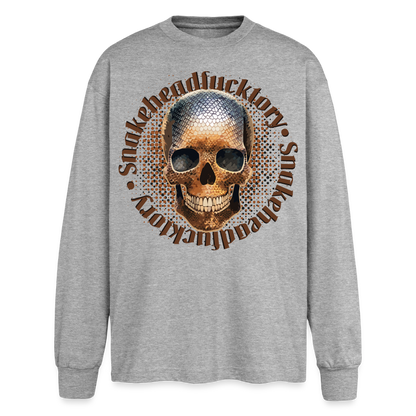Snake Skull Design – Oversized Langarmshirt - Grau meliert