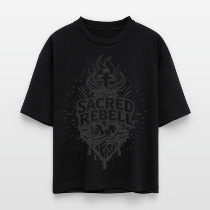 Sacred Rebell Design – Frauen Boxy Bio-T-Shirt - Schwarz