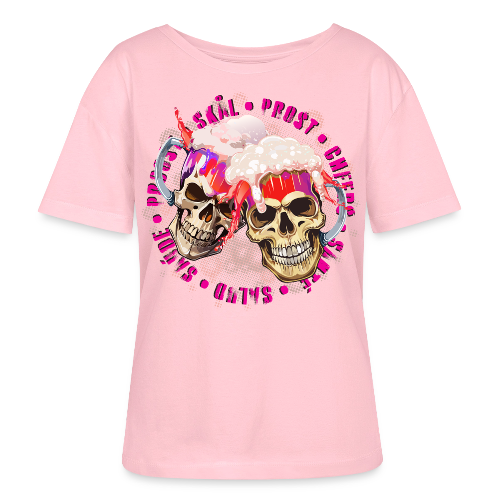 Party Skull Design Pink – Rundhals Frauen Bio-T-Shirt - Hellrosa