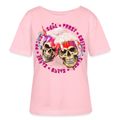 Party Skull Design Pink – Rundhals Frauen Bio-T-Shirt - Hellrosa
