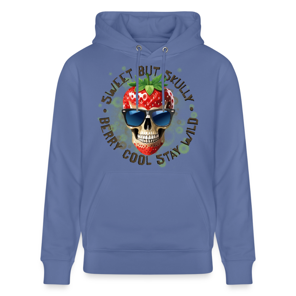 Strawberry Skull Design – Unisex Bio-Hoodie - Blau