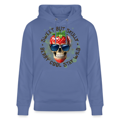 Strawberry Skull Design – Unisex Bio-Hoodie - Blau
