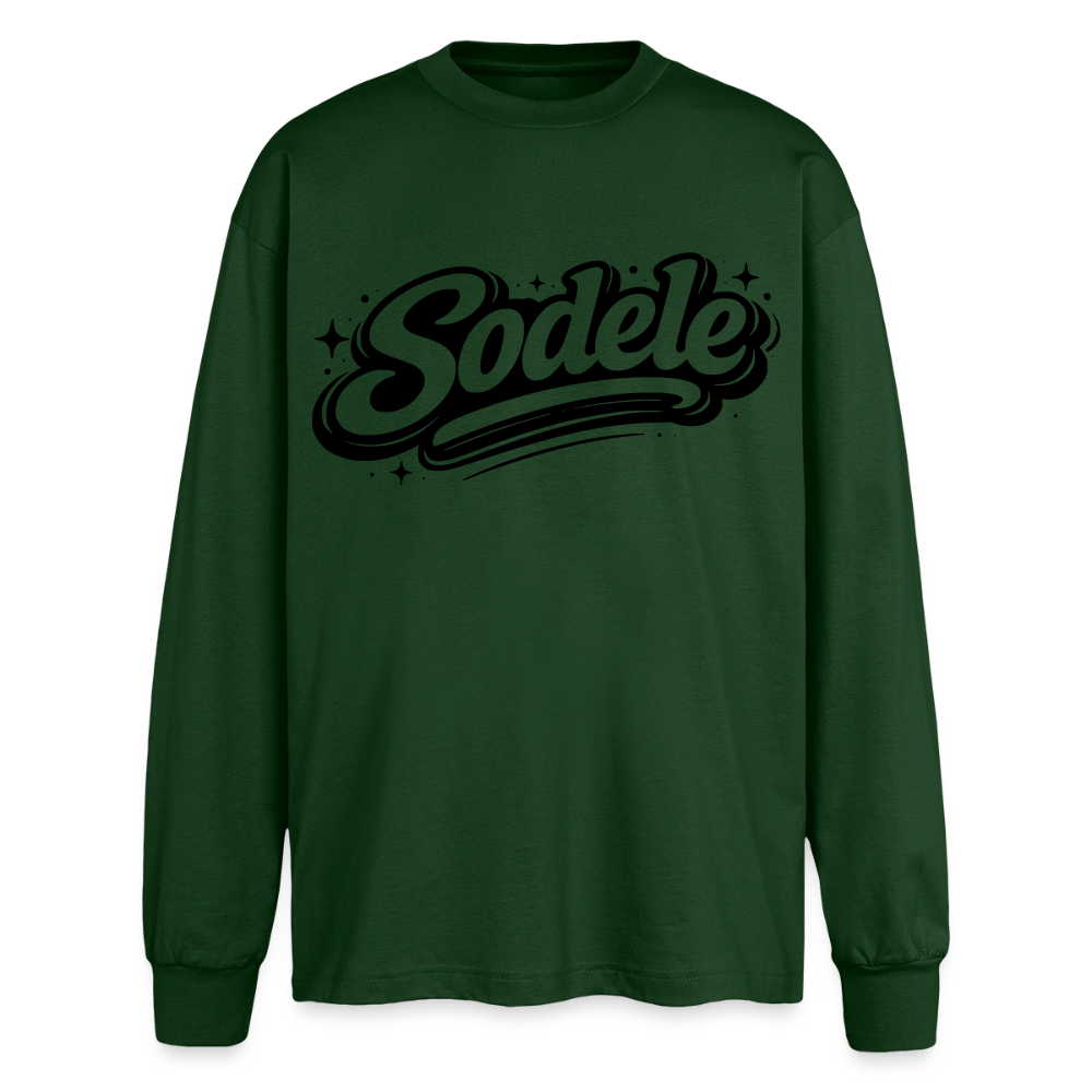Sodele Design – Oversized Langarmshirt - Flaschengrün