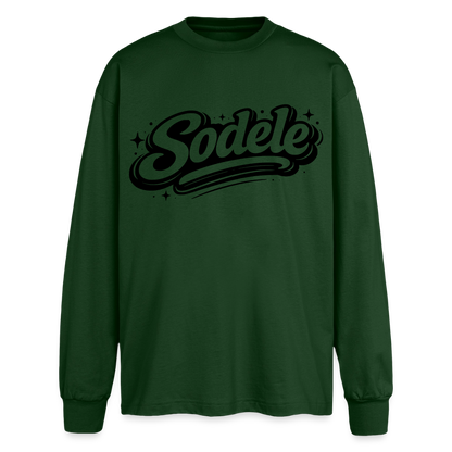 Sodele Design – Oversized Langarmshirt - Flaschengrün