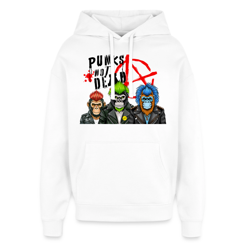 Punks Not Dead Design – Oversized Unisex Hoodie - Weiß