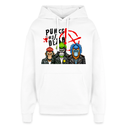 Punks Not Dead Design – Oversized Unisex Hoodie - Weiß
