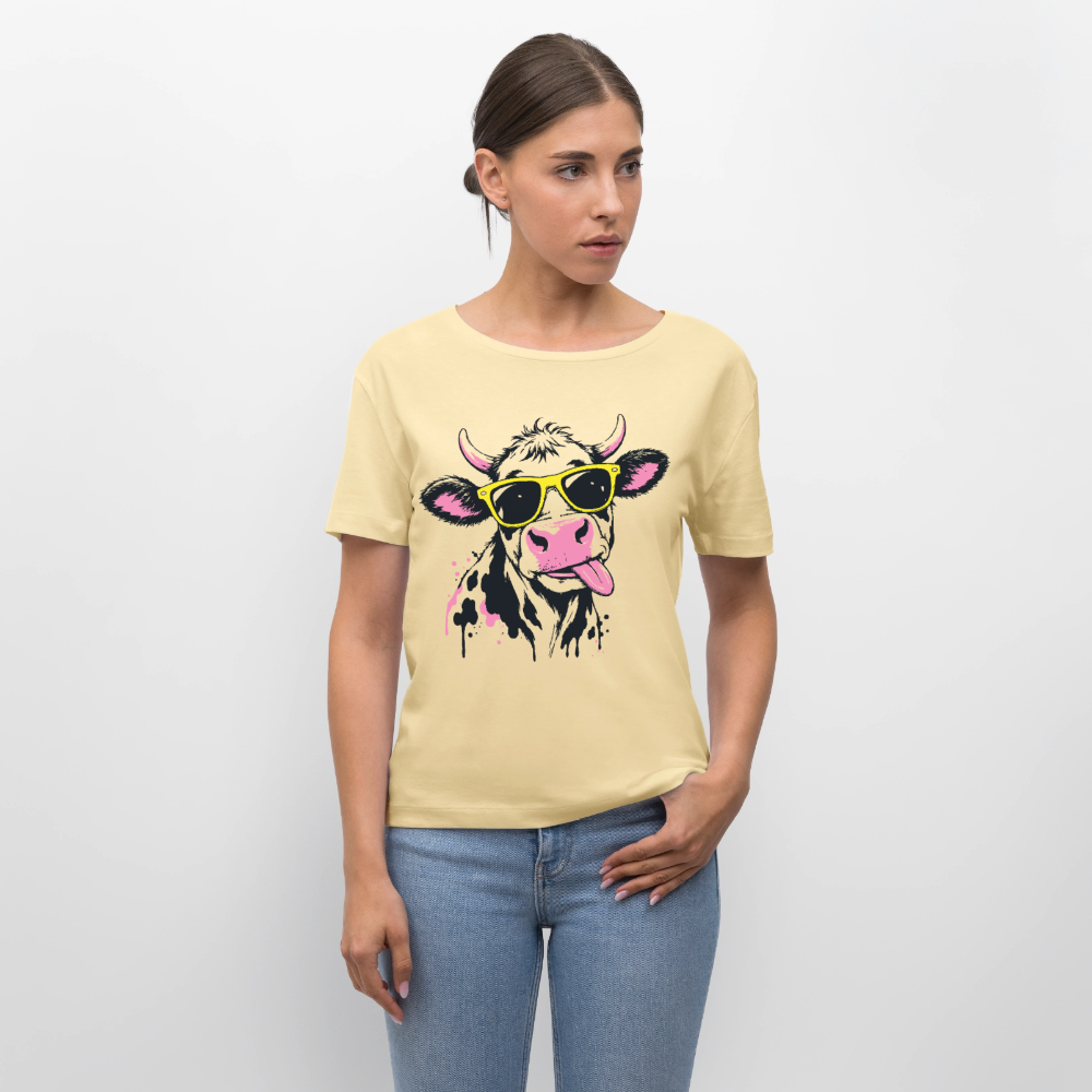 Street Cowboy Design – Rundhals Frauen Bio-T-Shirt - Creme