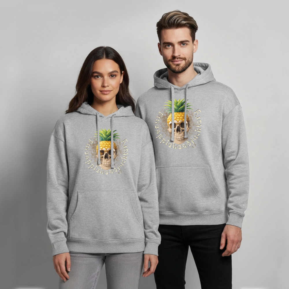Pineapple Skull Design - Oversized Unisex Hoodie - Grau meliert