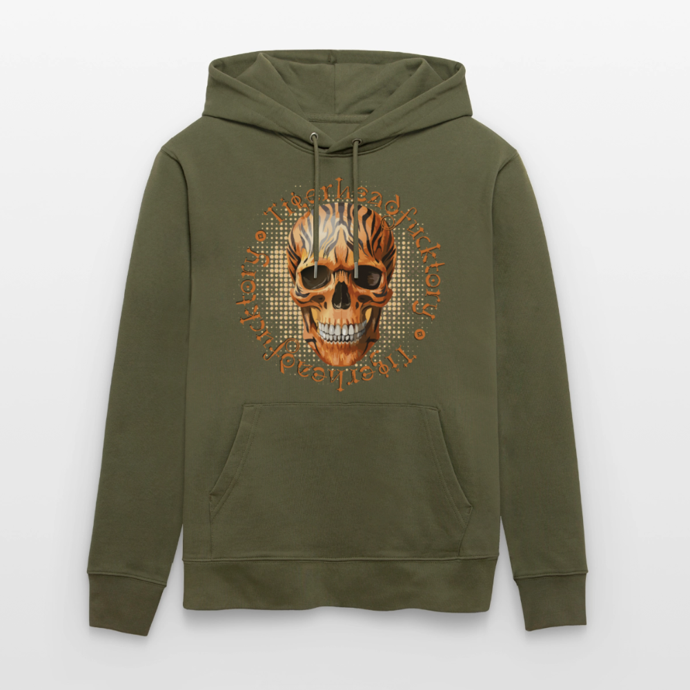 Tiger skull Design – Unisex Bio-Hoodie - Khaki Grün