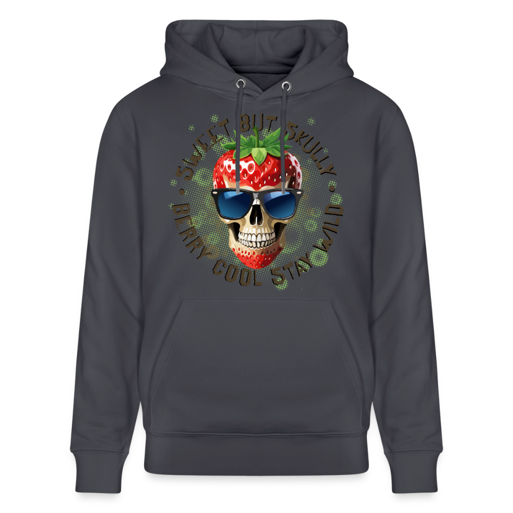 Strawberry Skull Design – Unisex Bio-Hoodie - Indigoblau
