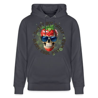 Strawberry Skull Design – Unisex Bio-Hoodie - Indigoblau