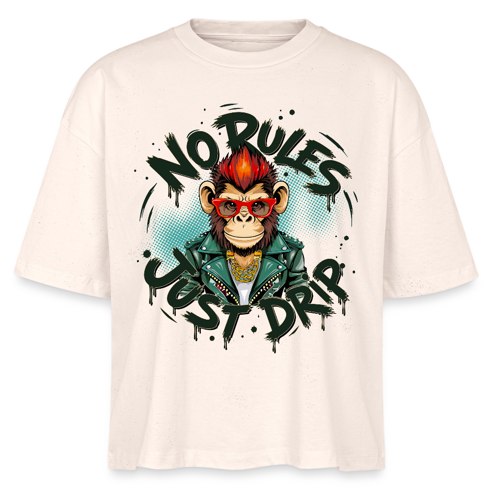 Monkey No Rules Design – Frauen Boxy Bio-T-Shirt - Natur