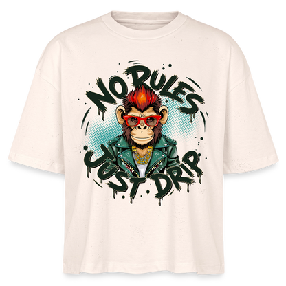 Monkey No Rules Design – Frauen Boxy Bio-T-Shirt - Natur
