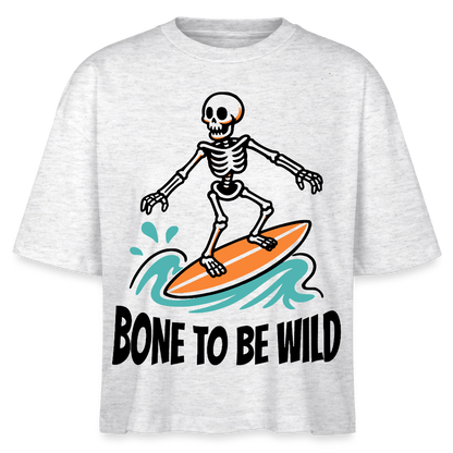 Bone to be Wild Design – Frauen Boxy Bio-T-Shirt - Weiß meliert