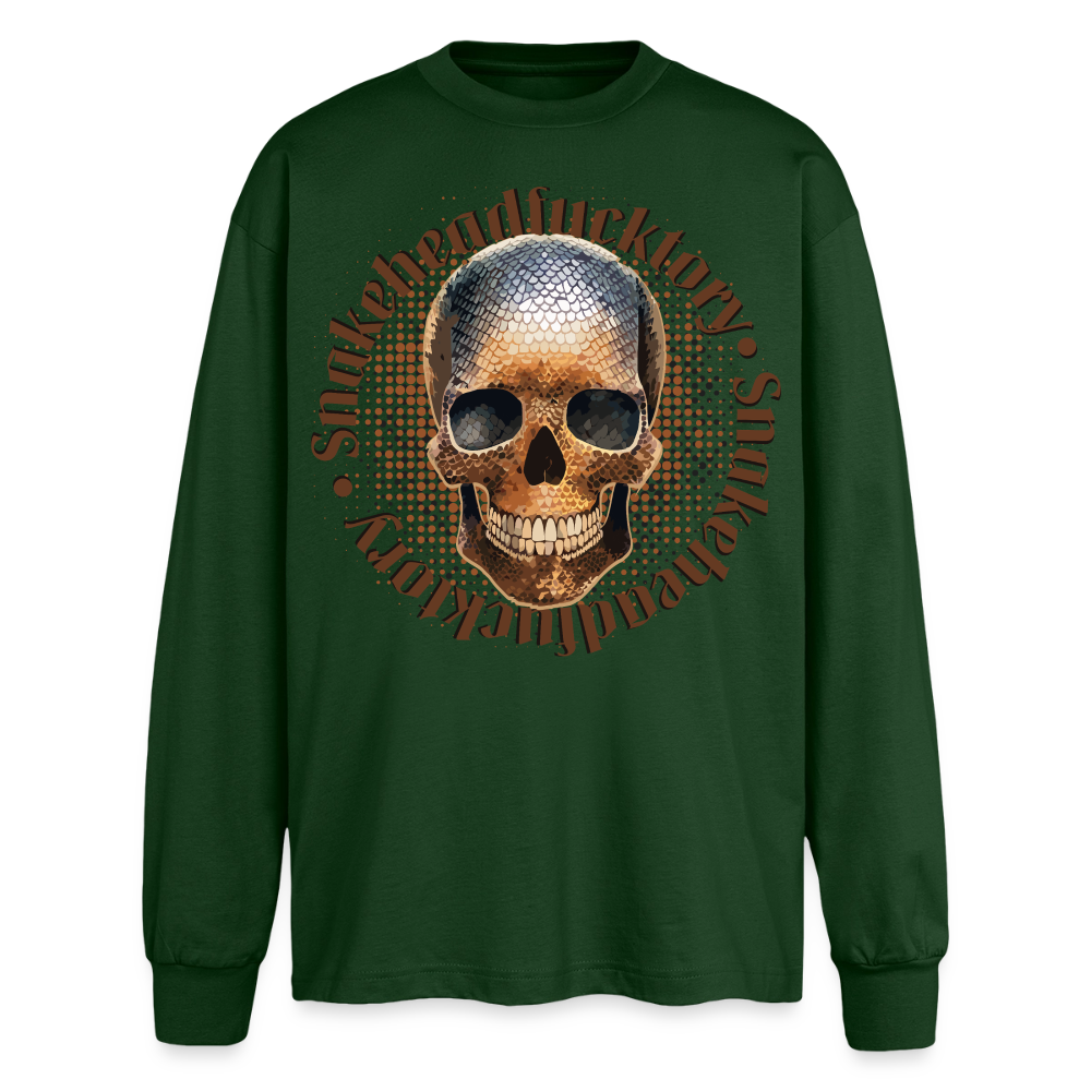 Snake Skull Design – Oversized Langarmshirt - Flaschengrün