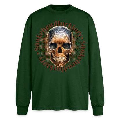 Snake Skull Design – Oversized Langarmshirt - Flaschengrün