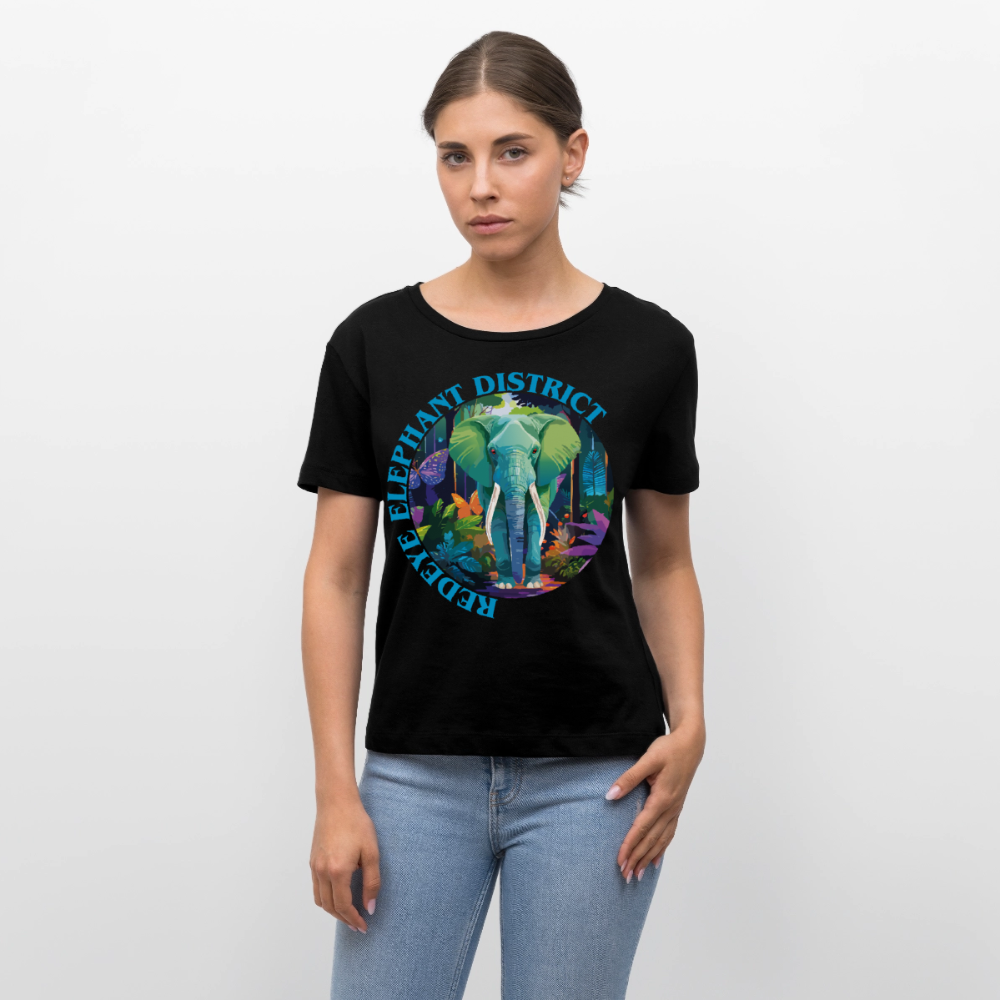 Elephant Design – Rundhals Frauen Bio-T-Shirt - Schwarz