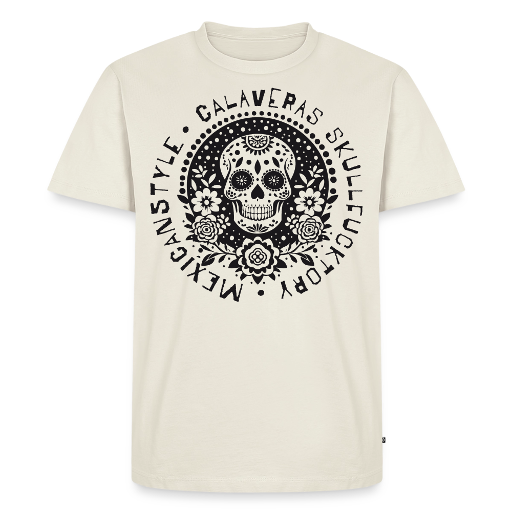 Sugar Skull Black Design - Männer Premium T-Shirt - Naturweiß