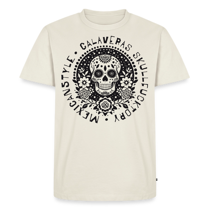 Sugar Skull Black Design - Männer Premium T-Shirt - Naturweiß