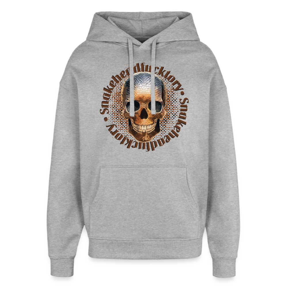 Snake Skull Design – Oversized Unisex Hoodie - Grau meliert