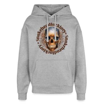 Snake Skull Design – Oversized Unisex Hoodie - Grau meliert