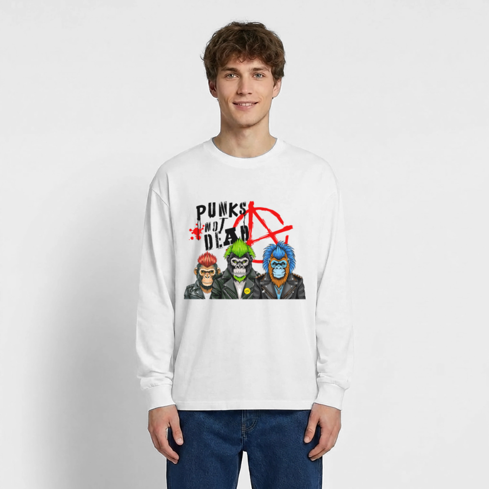 Punks Not Dead Design – Oversized Langarmshirt - Weiß