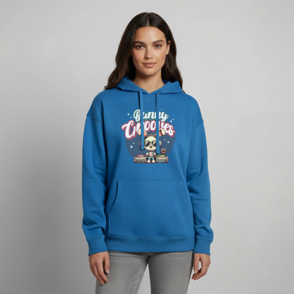 Bunny Grooves Design – Oversized Unisex Hoodie - Achtsames Blau
